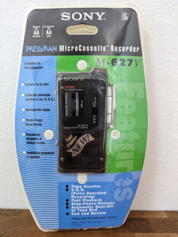 NOS Sealed SONY Pressman M-627V MicroCassette Voice Recorder
