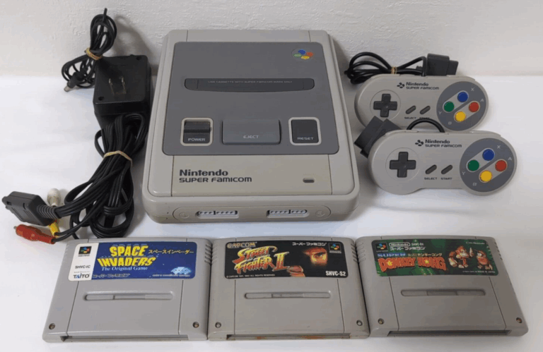 Nintendo Super Famicom Console w/ 2 Pads & Cords  NTSC-J 3 Comes With 3 Games